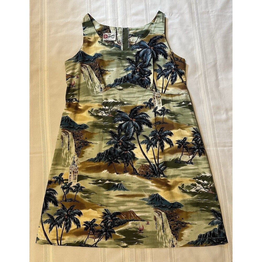 Vintage 90’sHilo Hattie Hawaiian Dress Size 20 A-Line Cotton Scenic Print Hawaii - Picture 6 of 15